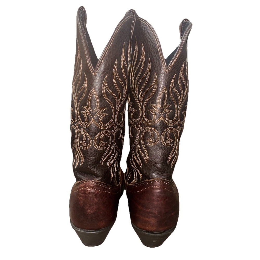 Laredo 5752 Women's 6.5 M Western Cowboy Boots Brown Copper Leather Stitch Rodeo - Picture 5 of 11
